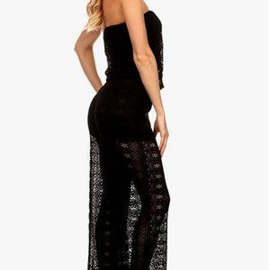 S -Twelve  Black Lacy Stapless Jumpsuit